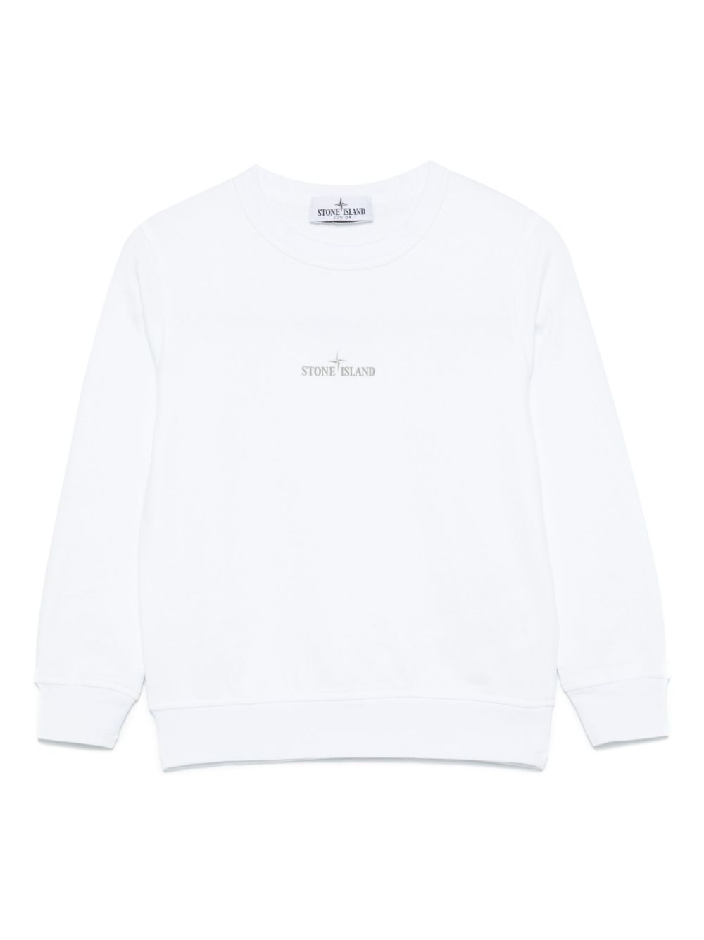 Stone Island Junior logo-print crew-neck sweatshirt - White