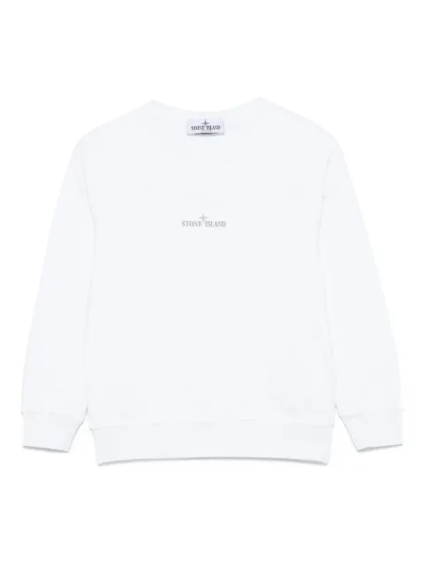 Stone Island Junior logo-print crew-neck sweatshirt