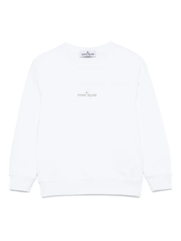 Stone Island Junior ロゴ スウェットシャツ | ホワイト | FARFETCH JP