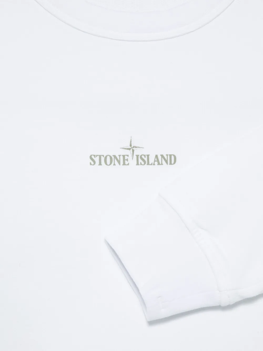 Stone Island Junior Sweater met logoprint Wit
