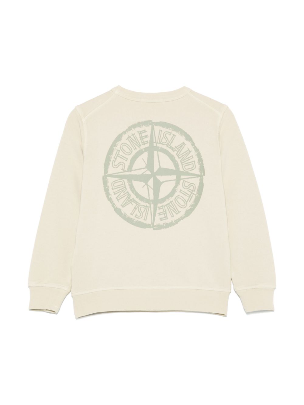 Stone Island Junior logo-print crew-neck sweatshirt - Beige