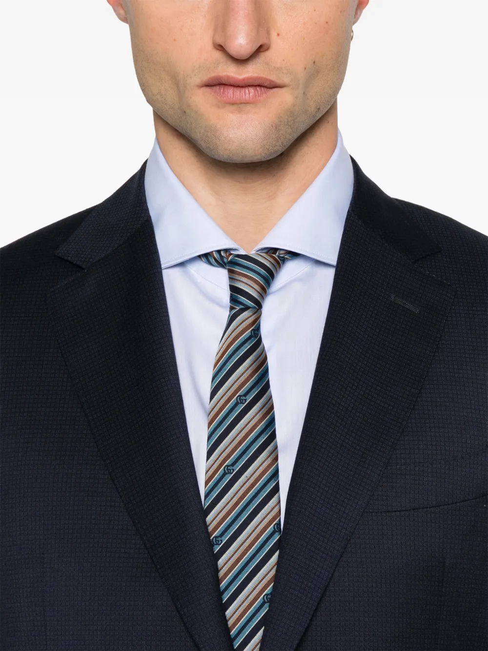 Canali Patterned-jacquard Suit In Blue