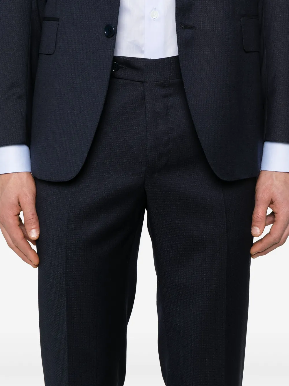 Canali Patterned-jacquard Suit In Blue