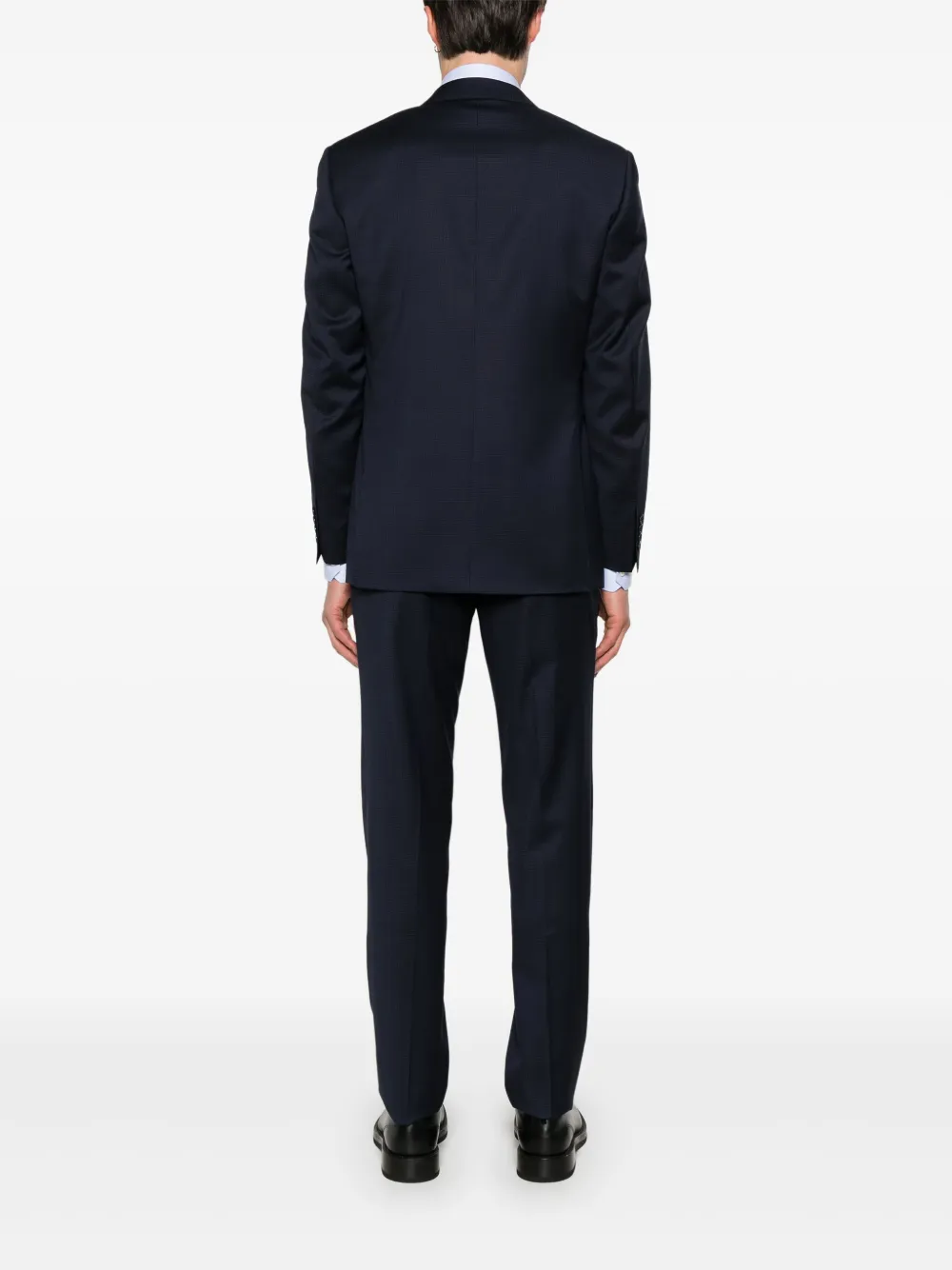Canali Patterned-jacquard Suit In Blue