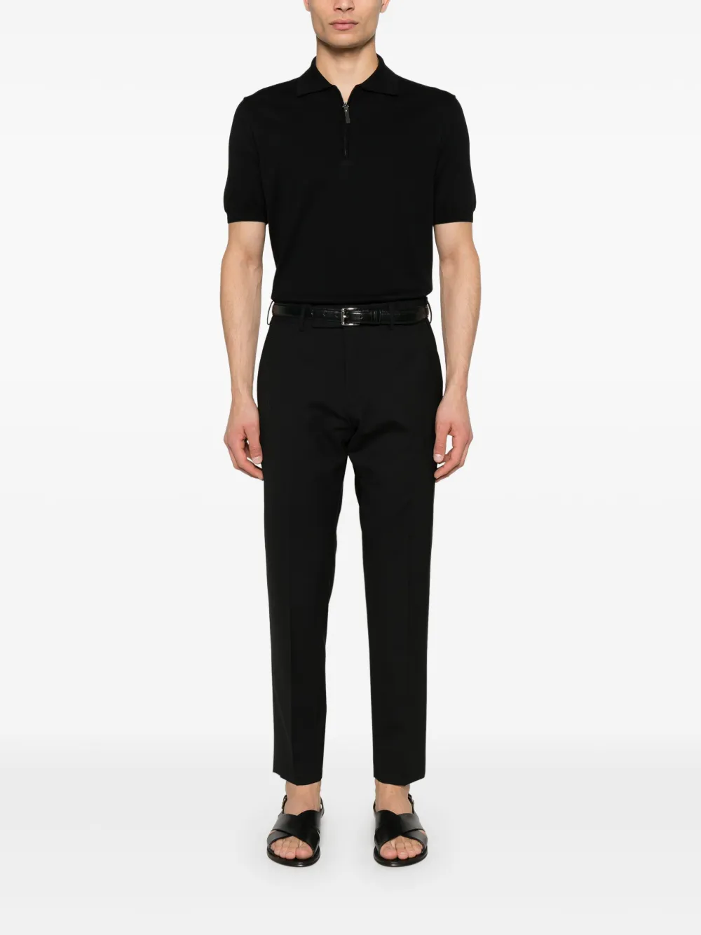 Canali Katoenen poloshirt - Zwart