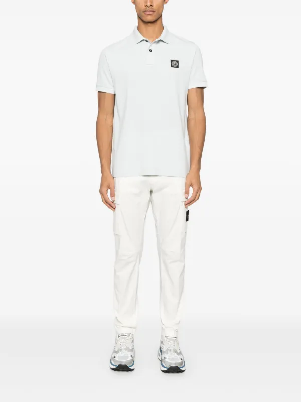 STONE  コンパスパッチ　半袖　ポロシャツ　ネイビー　Mサイズ 美品 Stone Island コンパスパッチ ポロシャツ ネイビー Mサイズ