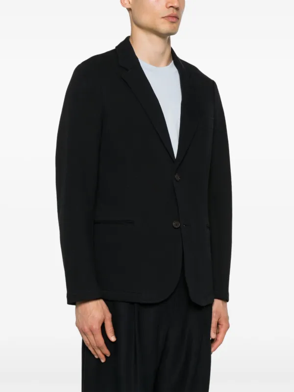 Emporio Armani ワッフルジャージージャケット | ブルー | FARFETCH JP