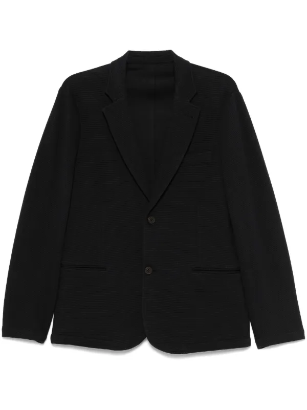 Emporio Armani ワッフルジャージージャケット | ブルー | FARFETCH JP