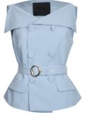 LIU JO belted double-breasted waistcoat - Blue