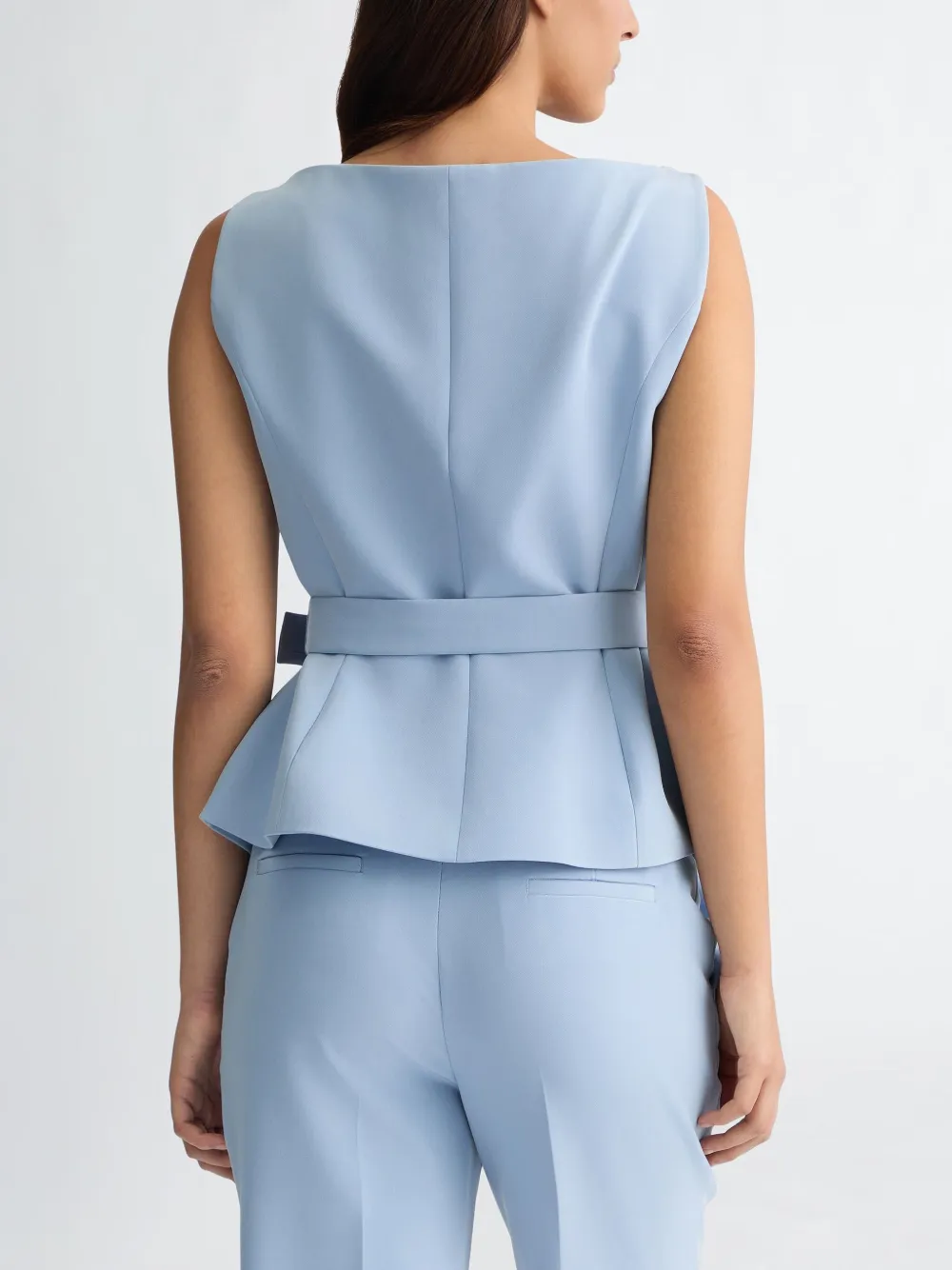 Liu •jo Liu Jo Sky Blue Jacket With Structured Silhouette And Peplum Hem In Blue