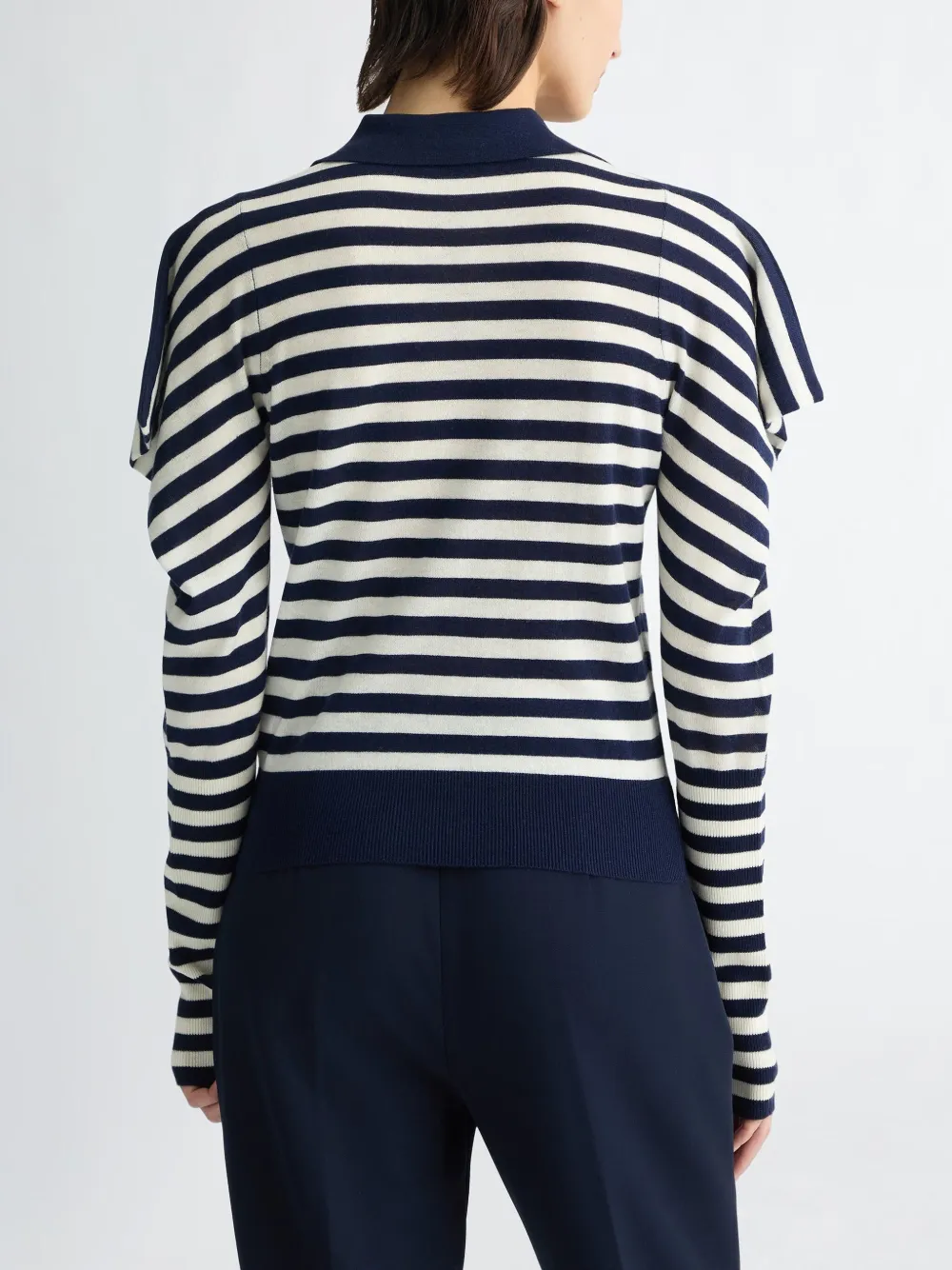 Liu •jo White And Blue Wool And Cashmere Jumper In Blue