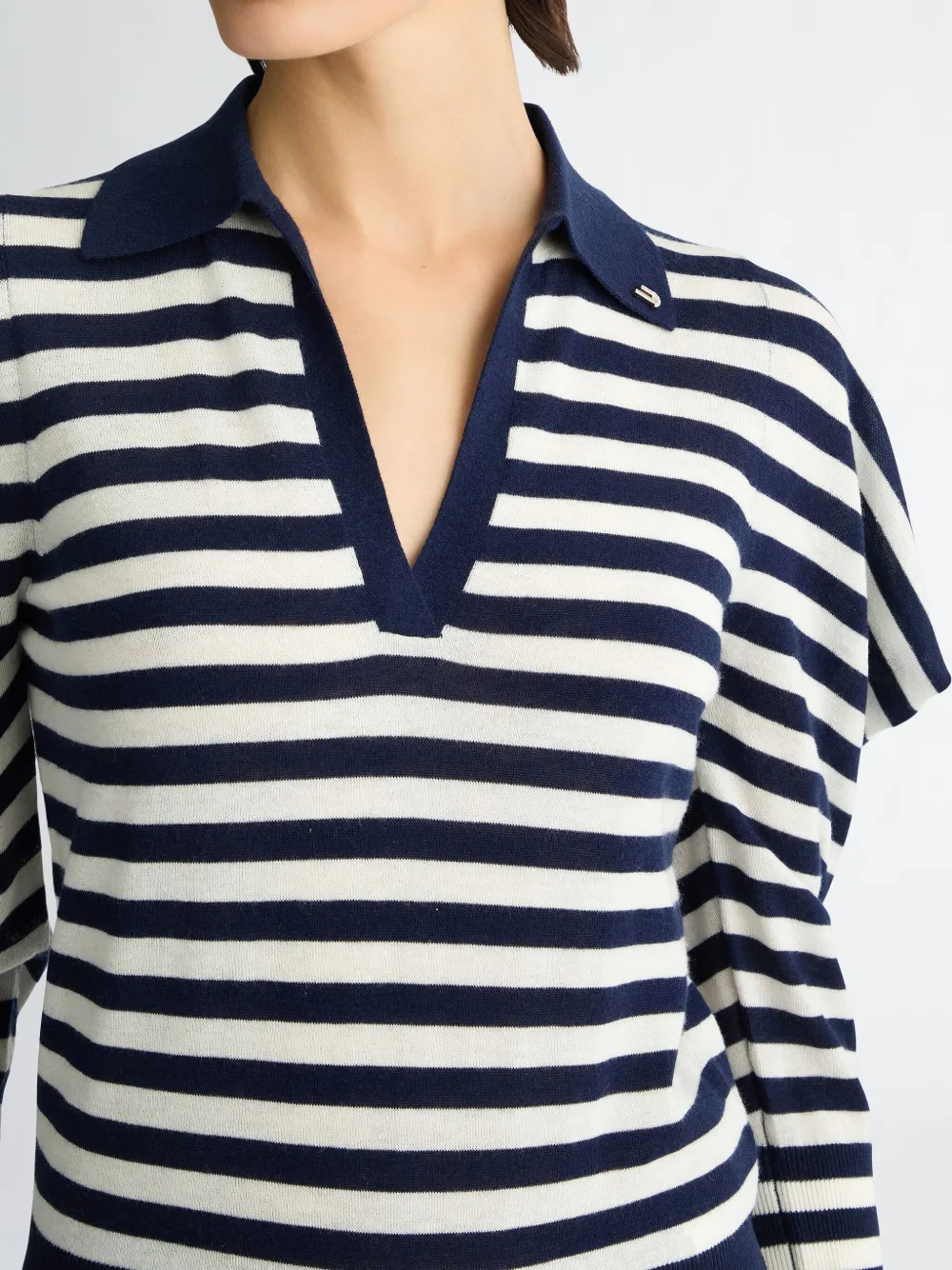 Liu •jo White And Blue Wool And Cashmere Jumper In Blue