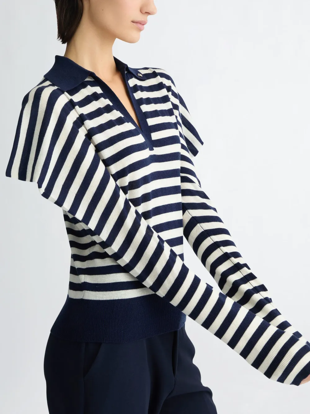 Liu •jo White And Blue Wool And Cashmere Jumper In Blue