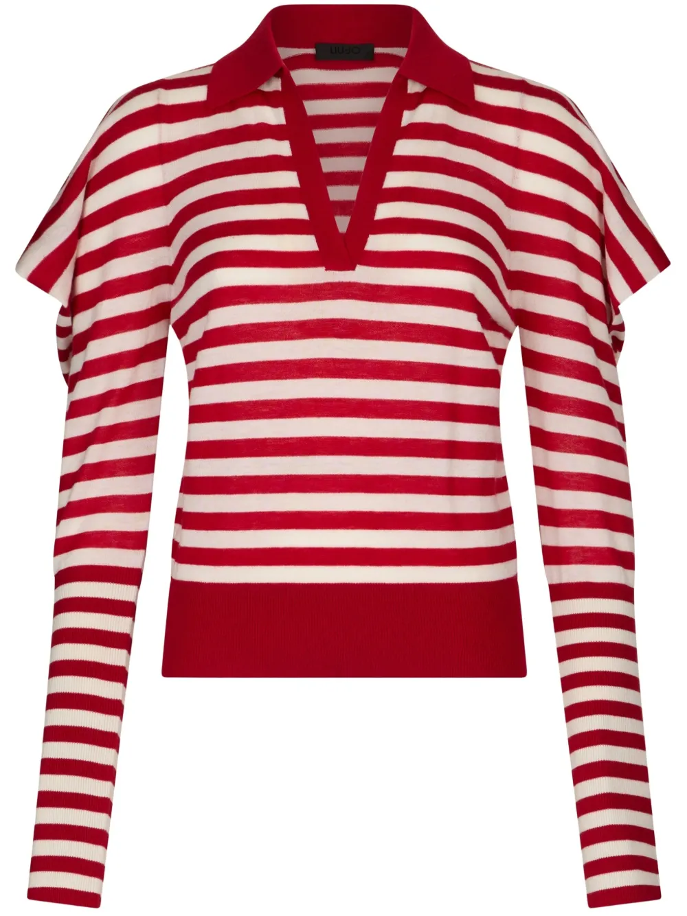 Liu •jo Striped Red And White Wool And Cashmere Jumper In Rot