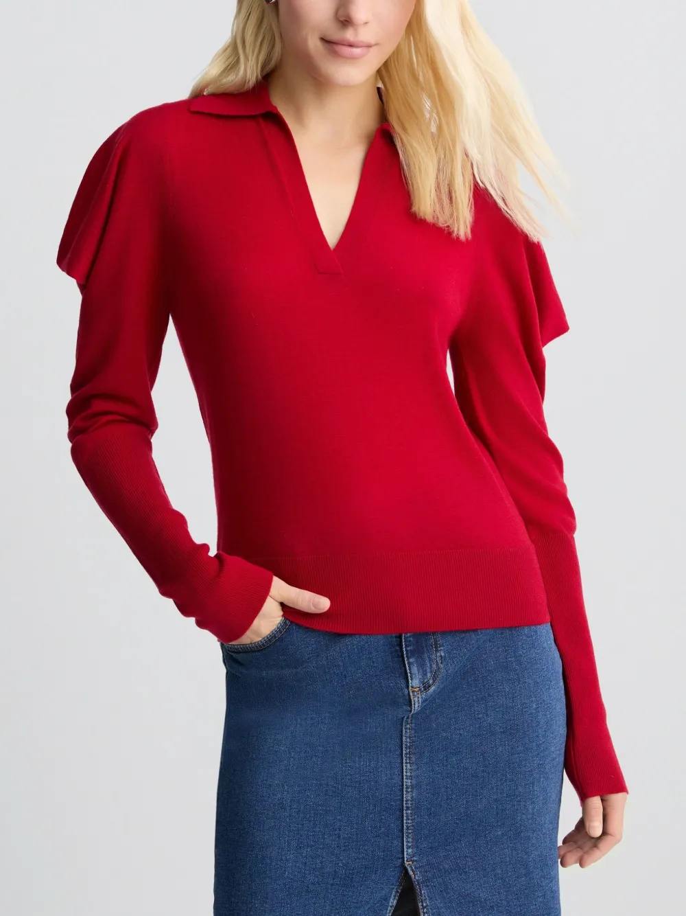 Liu •jo Red Wool And Cashmere Jumper In 红色