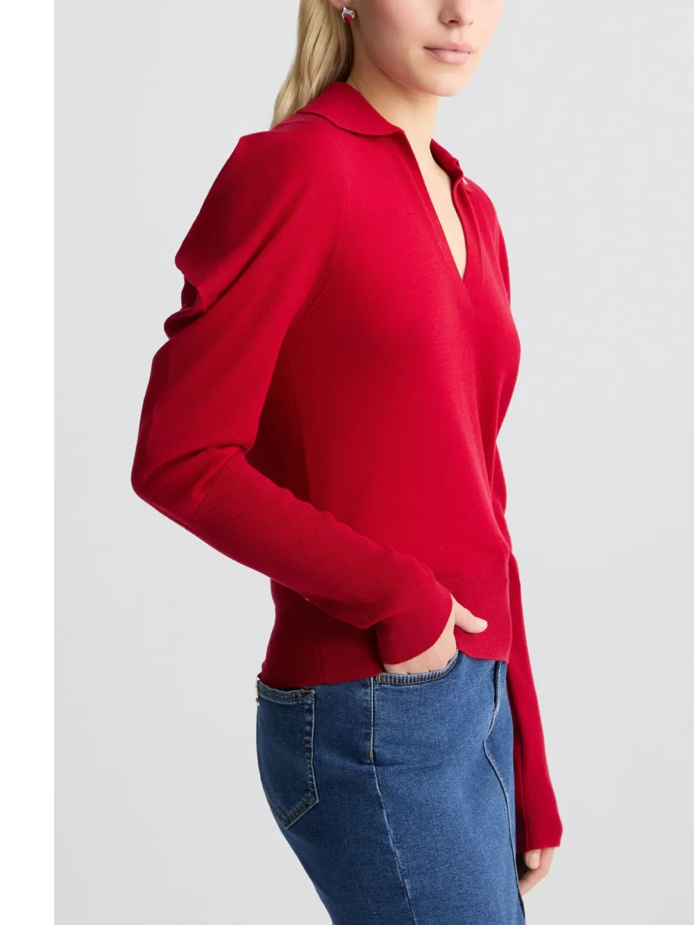 Liu •jo Red Wool And Cashmere Jumper In 红色