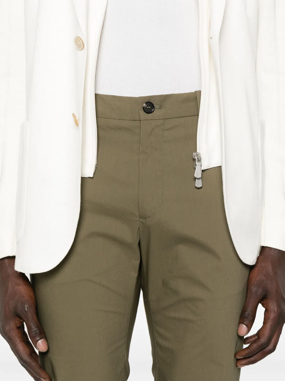 Incotex Chino met elastische band Groen