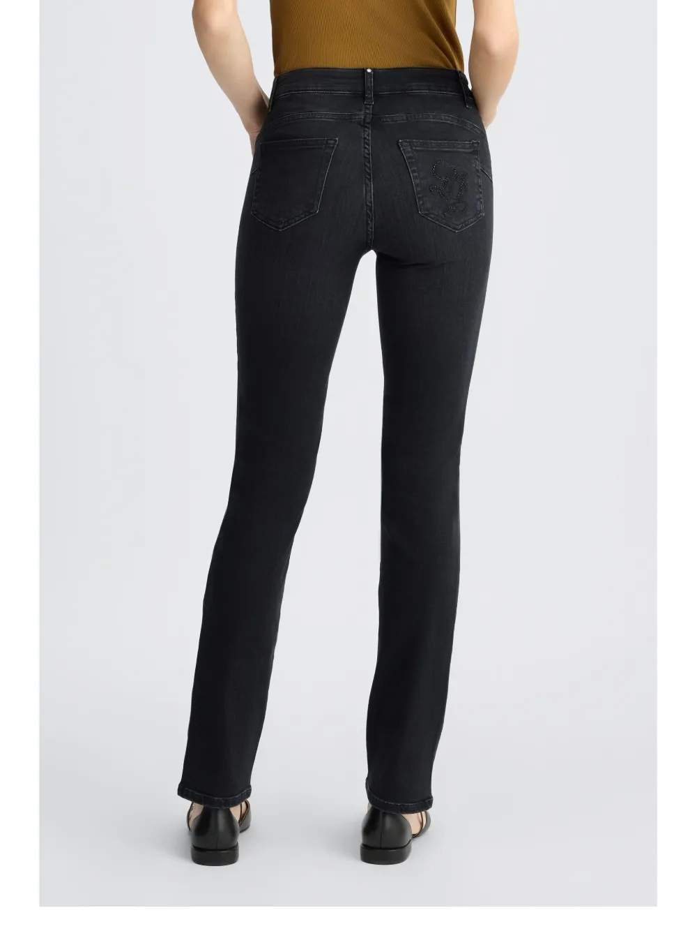 LIU JO Skinny jeans met stras Zwart