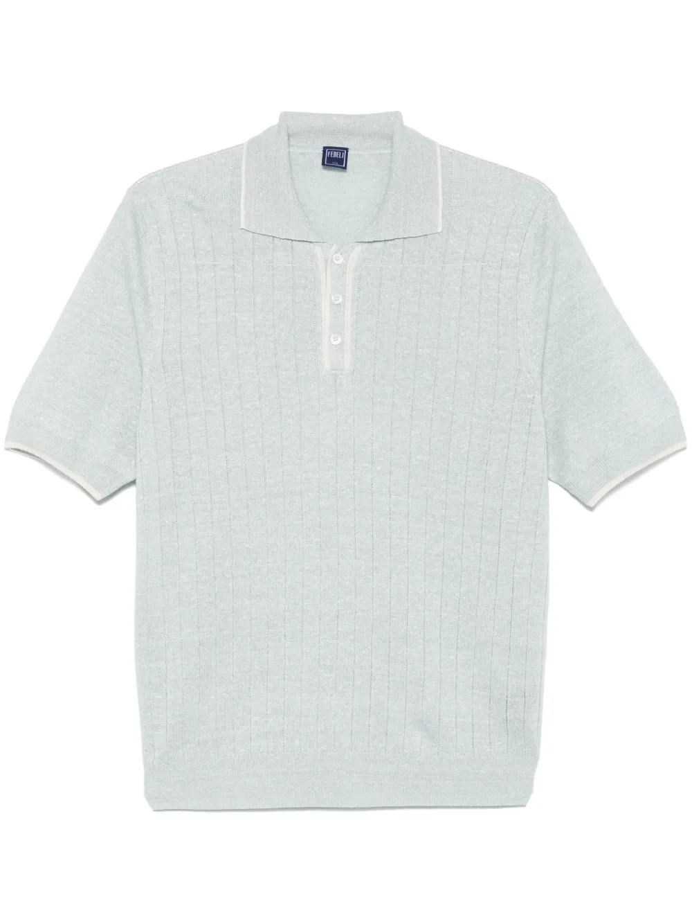 ribbed-knit polo shirt