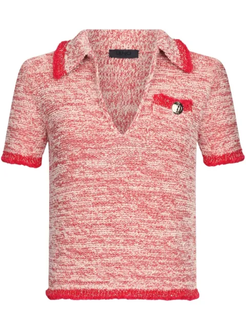 LIU JO marl-knit polo top