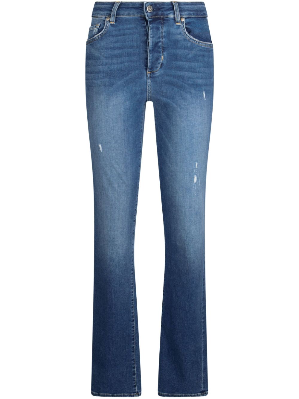 high-rise straight-leg jeans