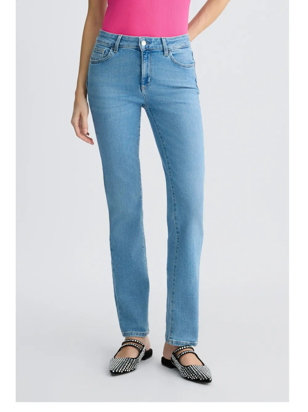 LIU JO Slim-fit jeans met stras Blauw