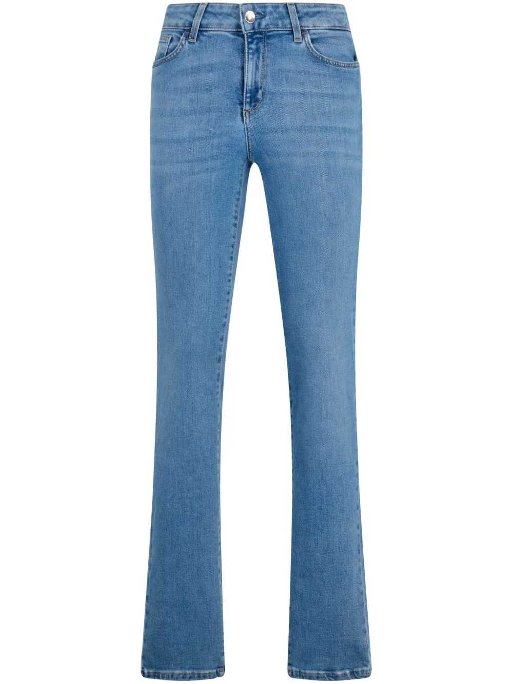 Liu •jo Light Slim-fit Jeans With Rhinestones In Blue
