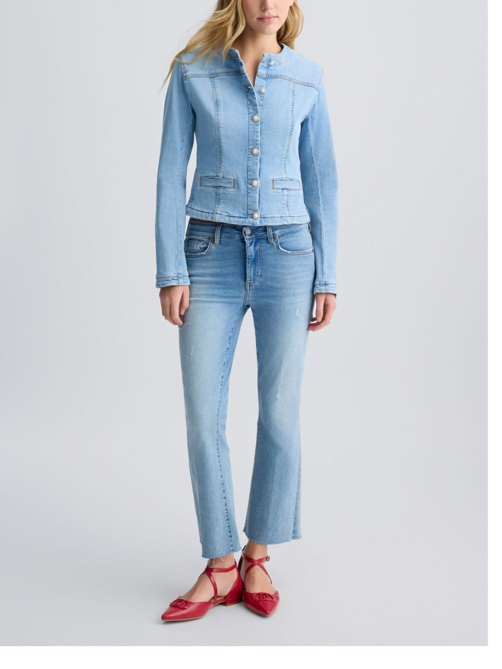 LIU JO button-down denim jacket - Blauw