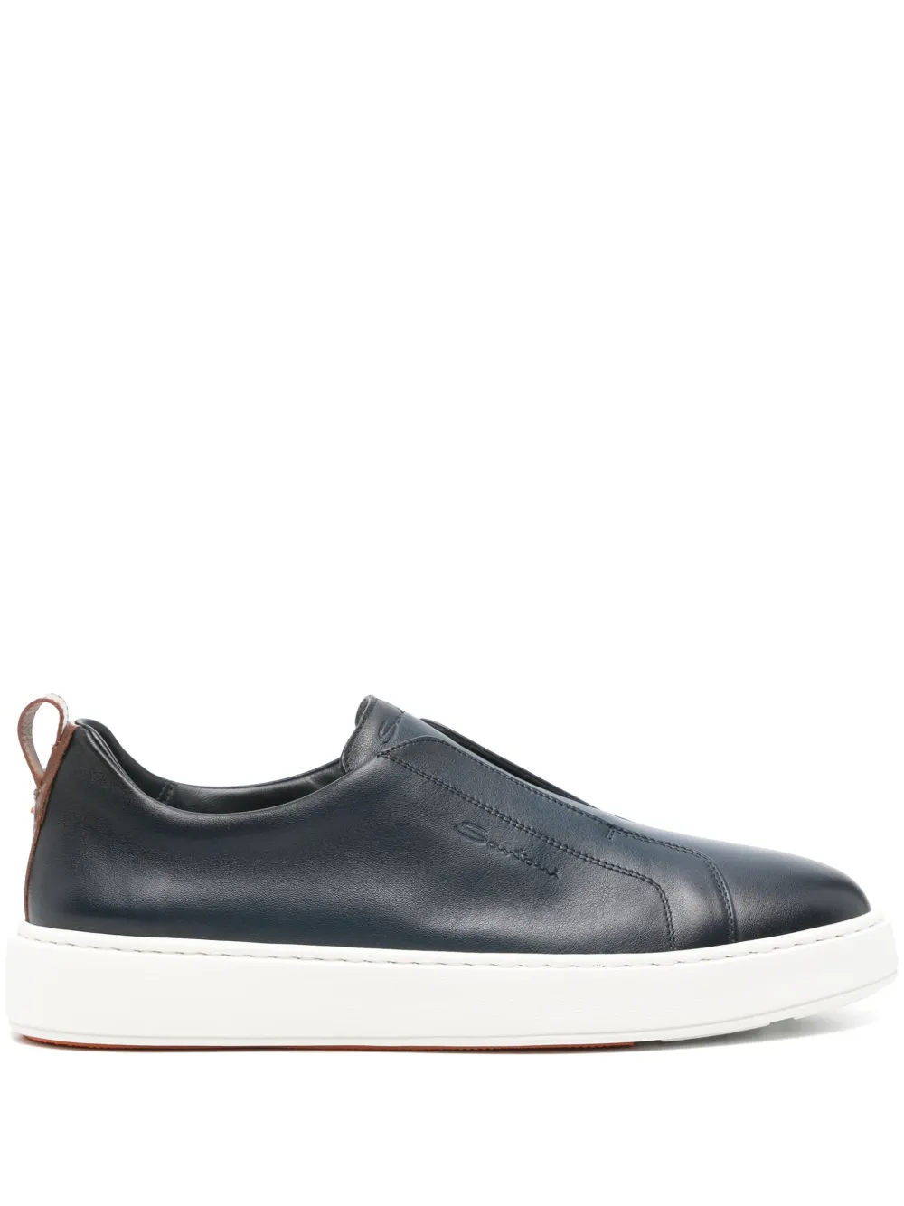 Santoni leather sneakers Blue