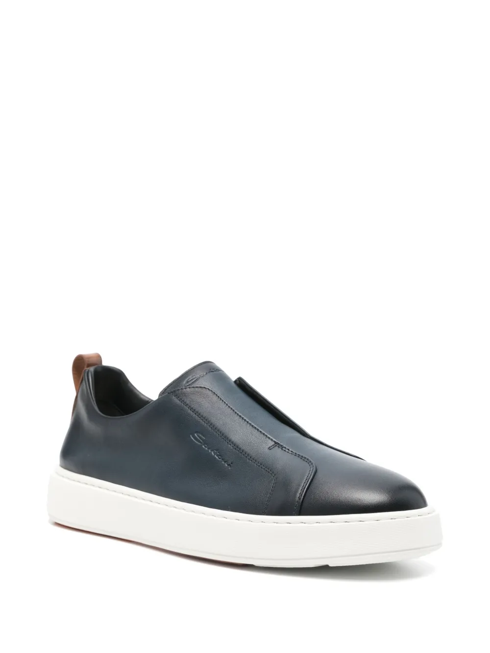 Santoni leather sneakers Blue