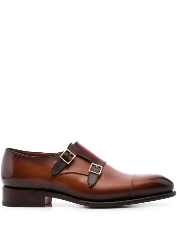 santoni brown dress shoes Santoni Men's Darian Cap Toe Dress Shoes - Black