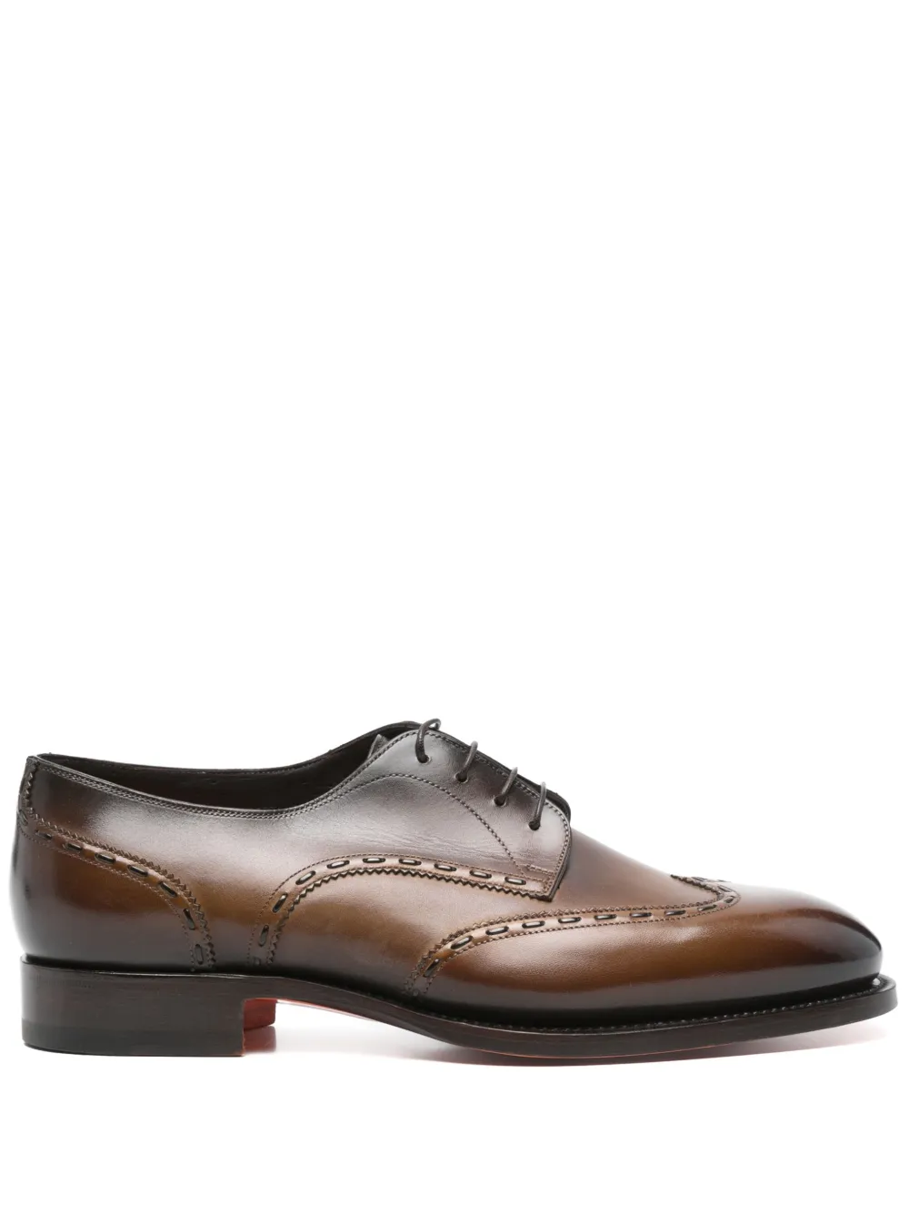 Santoni leather derby shoes - ブラウン Santoni leather derby shoes - ブラウン