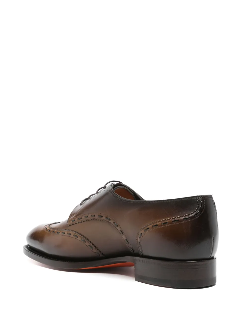 Santoni leather derby shoes Brown