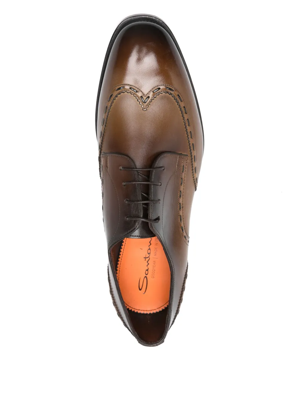 Santoni leather derby shoes Brown