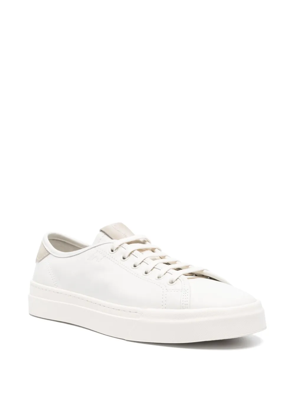 Santoni leather sneakers Neutrals