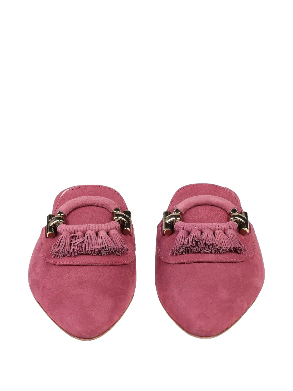 Tod's T-Ring detailed leather flat mules Roze