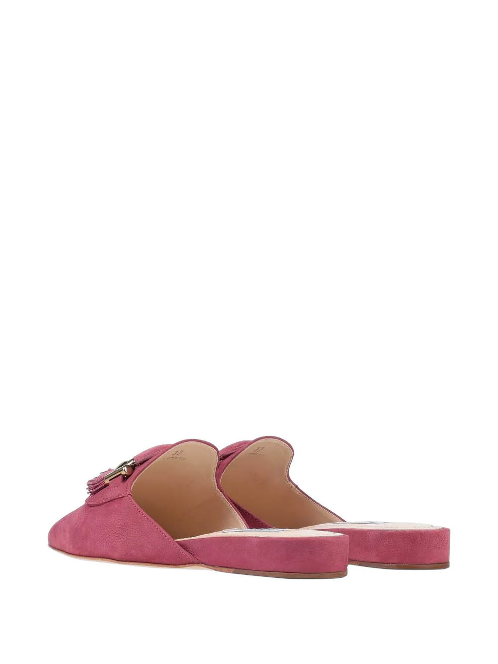 Tod's T-Ring detailed leather flat mules Roze