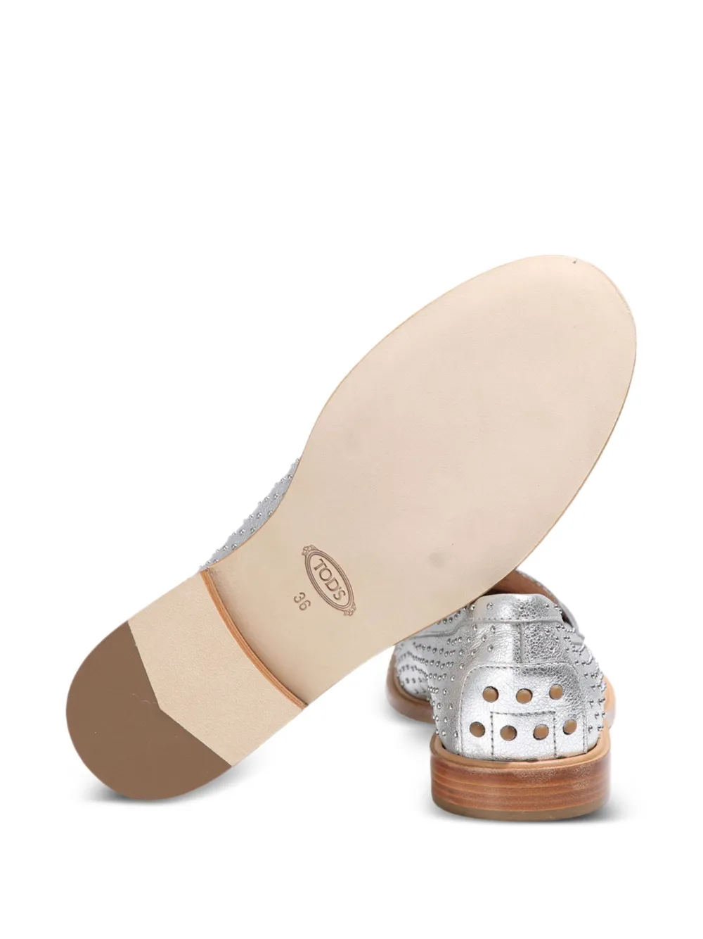 Tod's Loafers verfraaid met studs Zilver