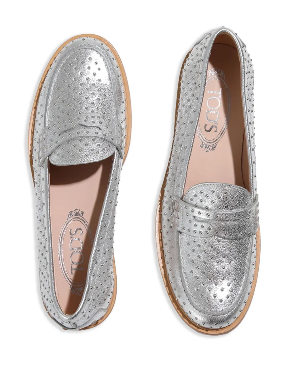 Tod's Loafers verfraaid met studs Zilver