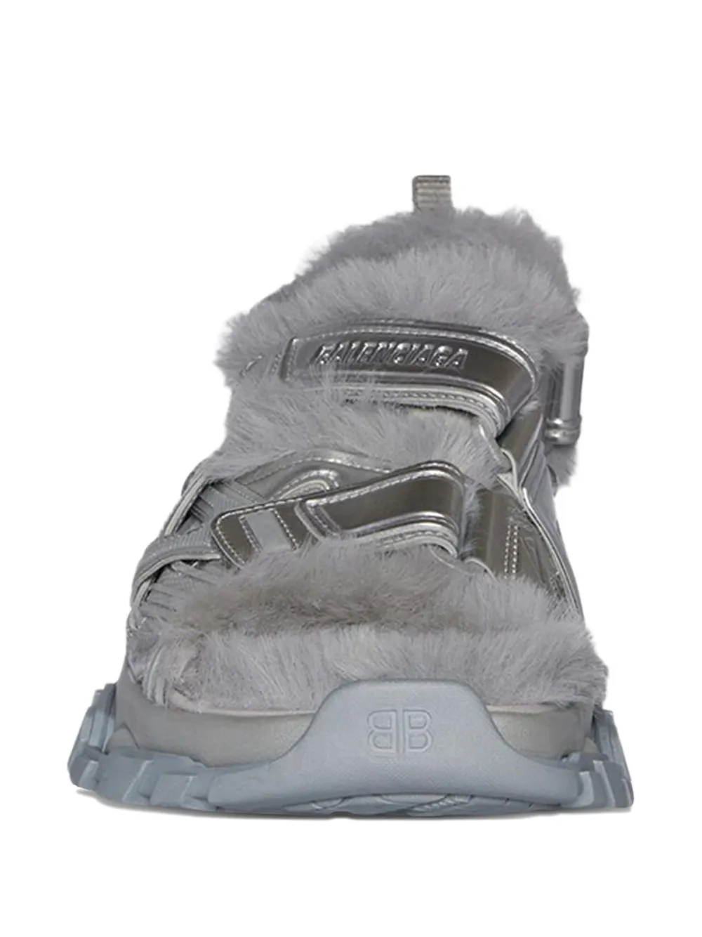 Balenciaga Track flat sandals Silver