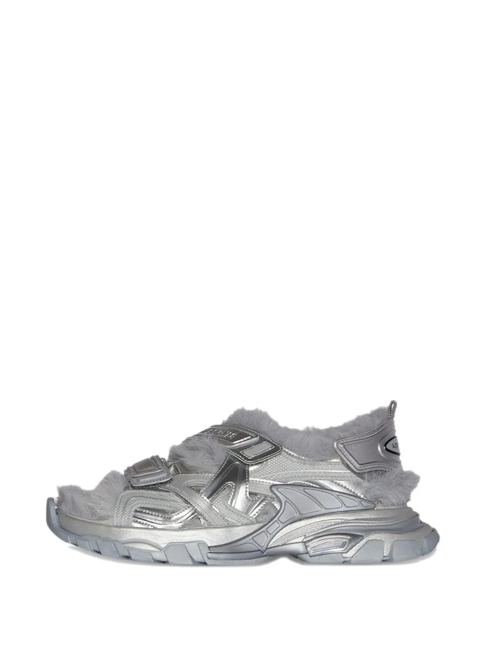 Balenciaga Track flat sandals Silver