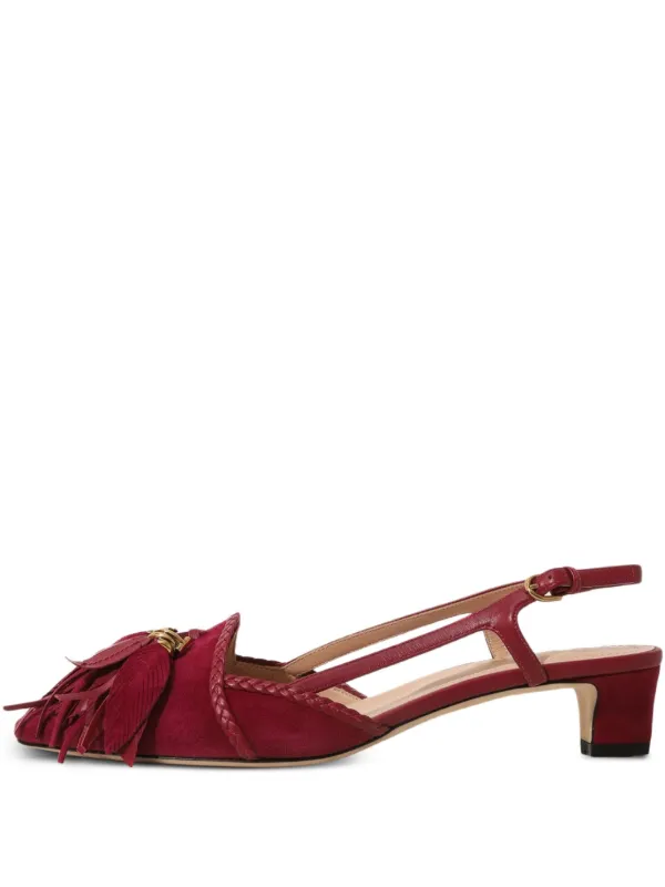 Tod's Fringe-detail Suede Pumps in Red