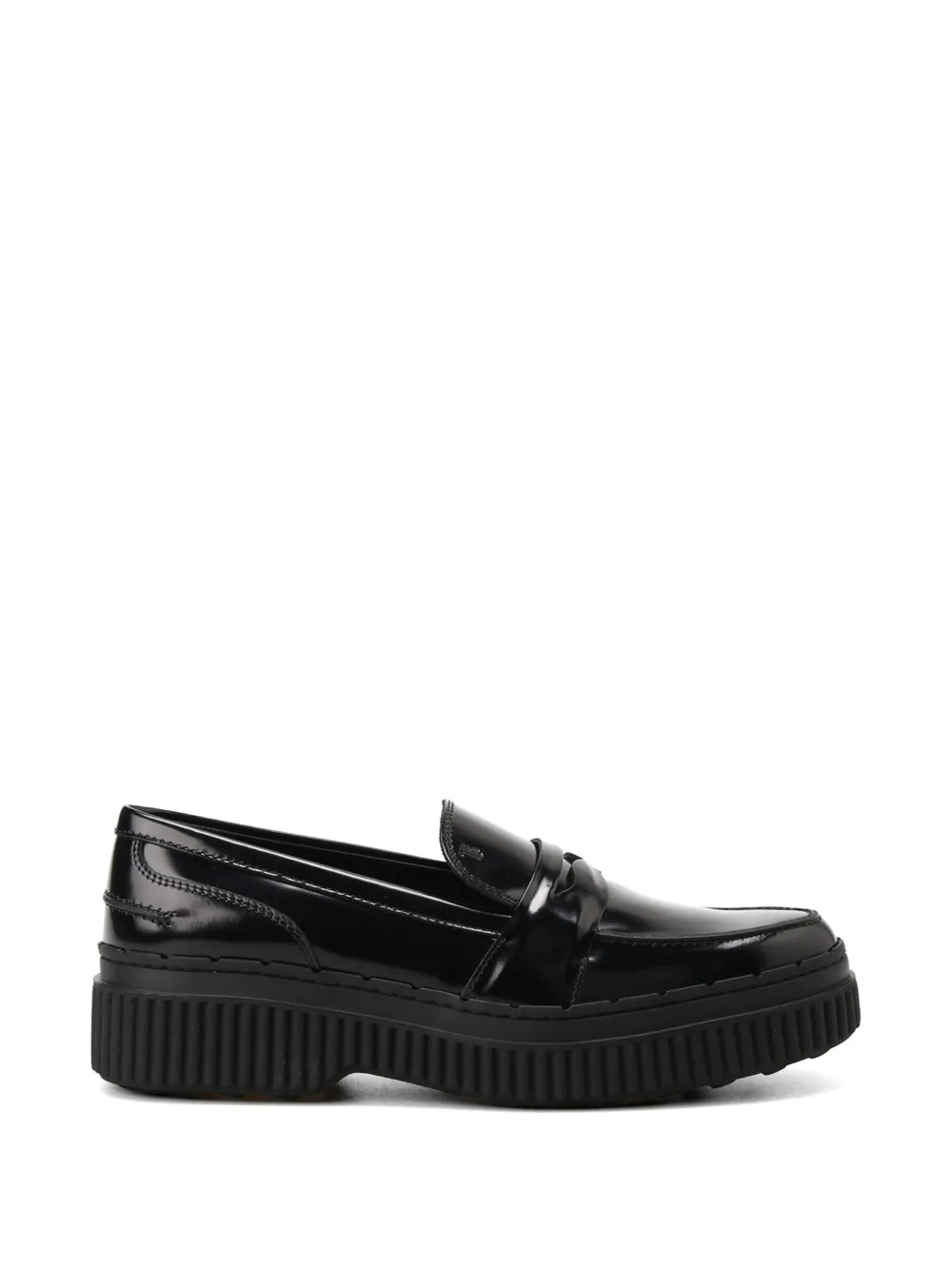 Tod's platform-sole leather loafers - Nero