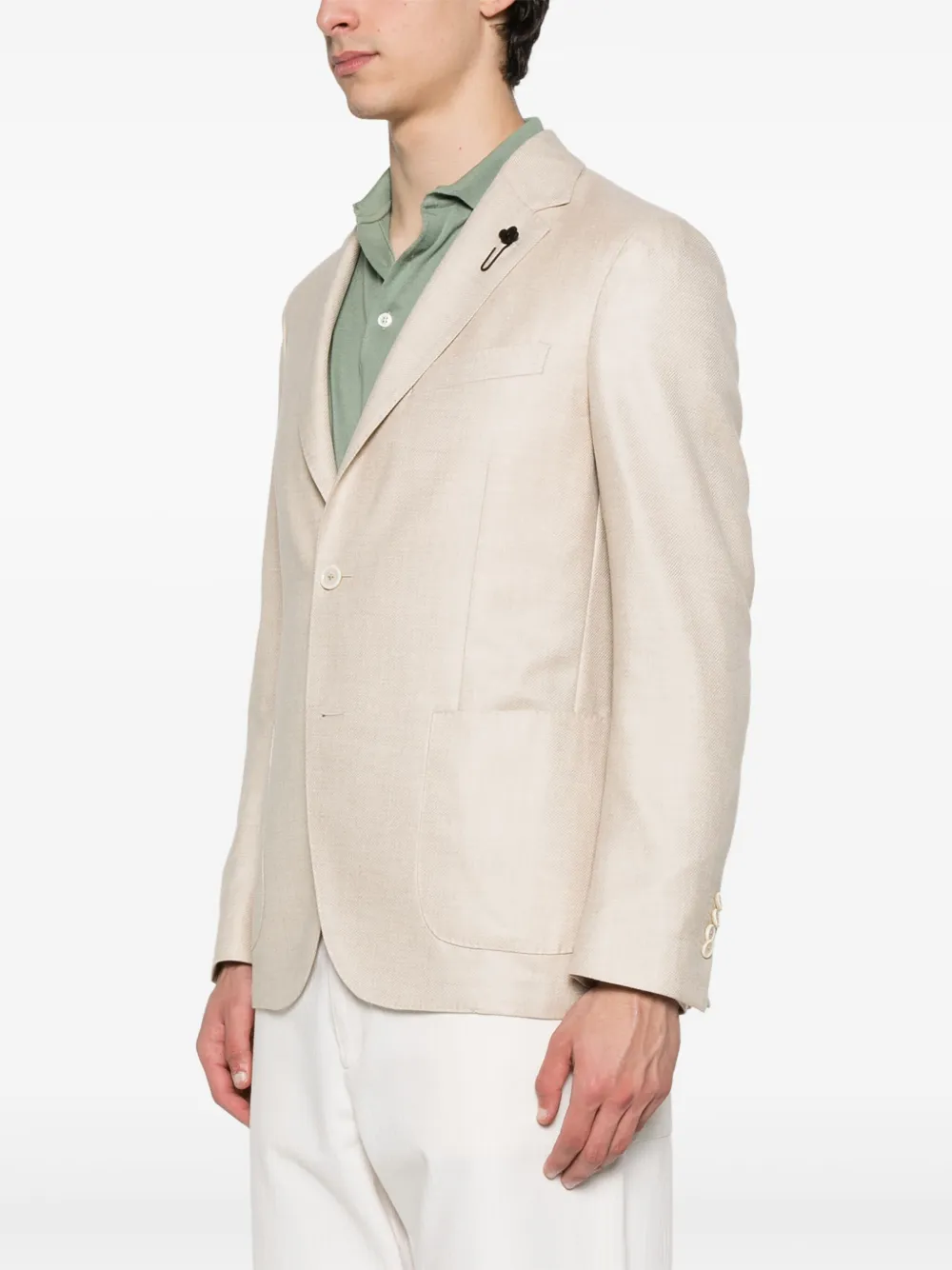 Lardini Blazer met enkele rij knopen Beige