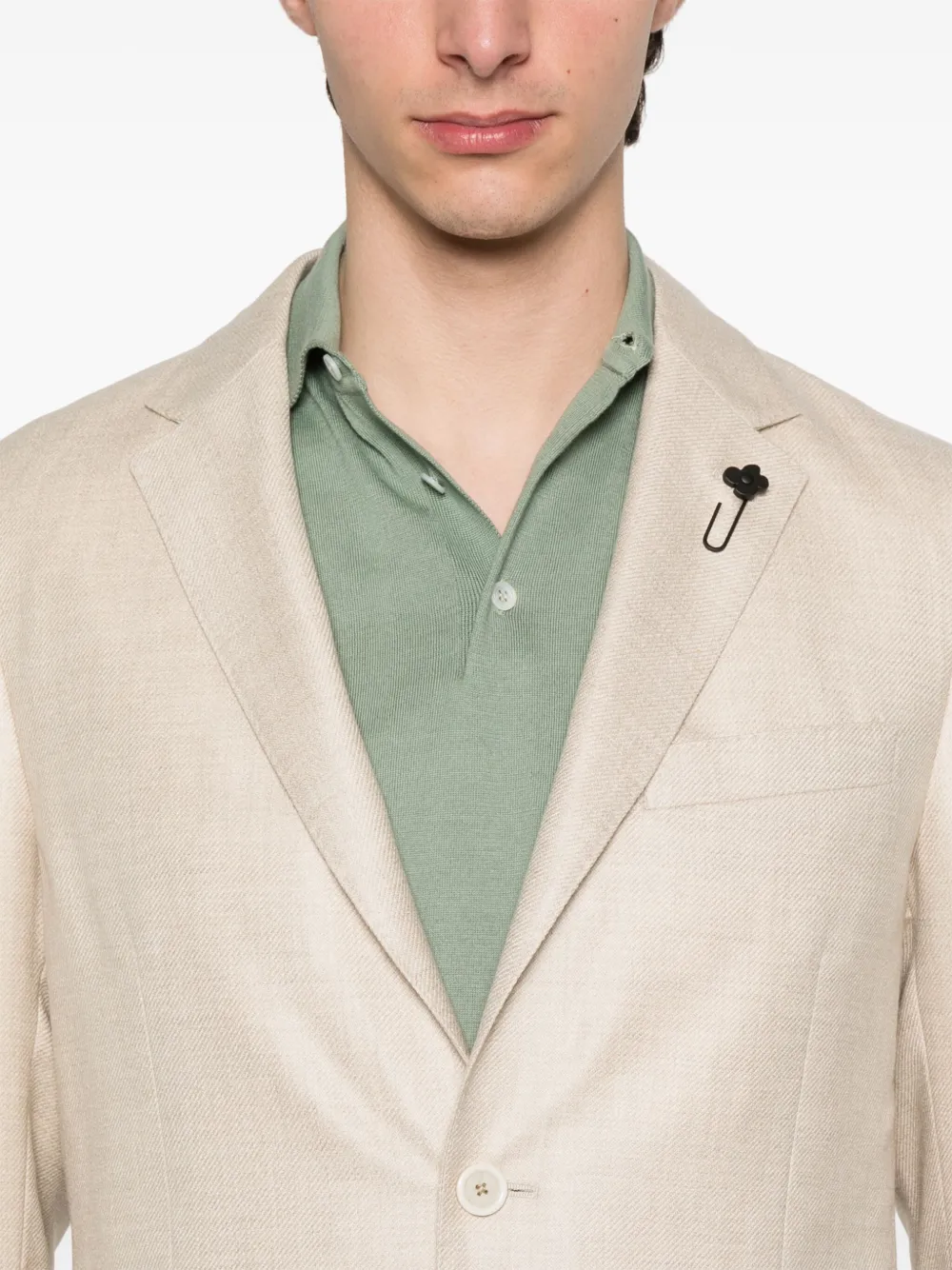 Lardini Blazer met enkele rij knopen Beige