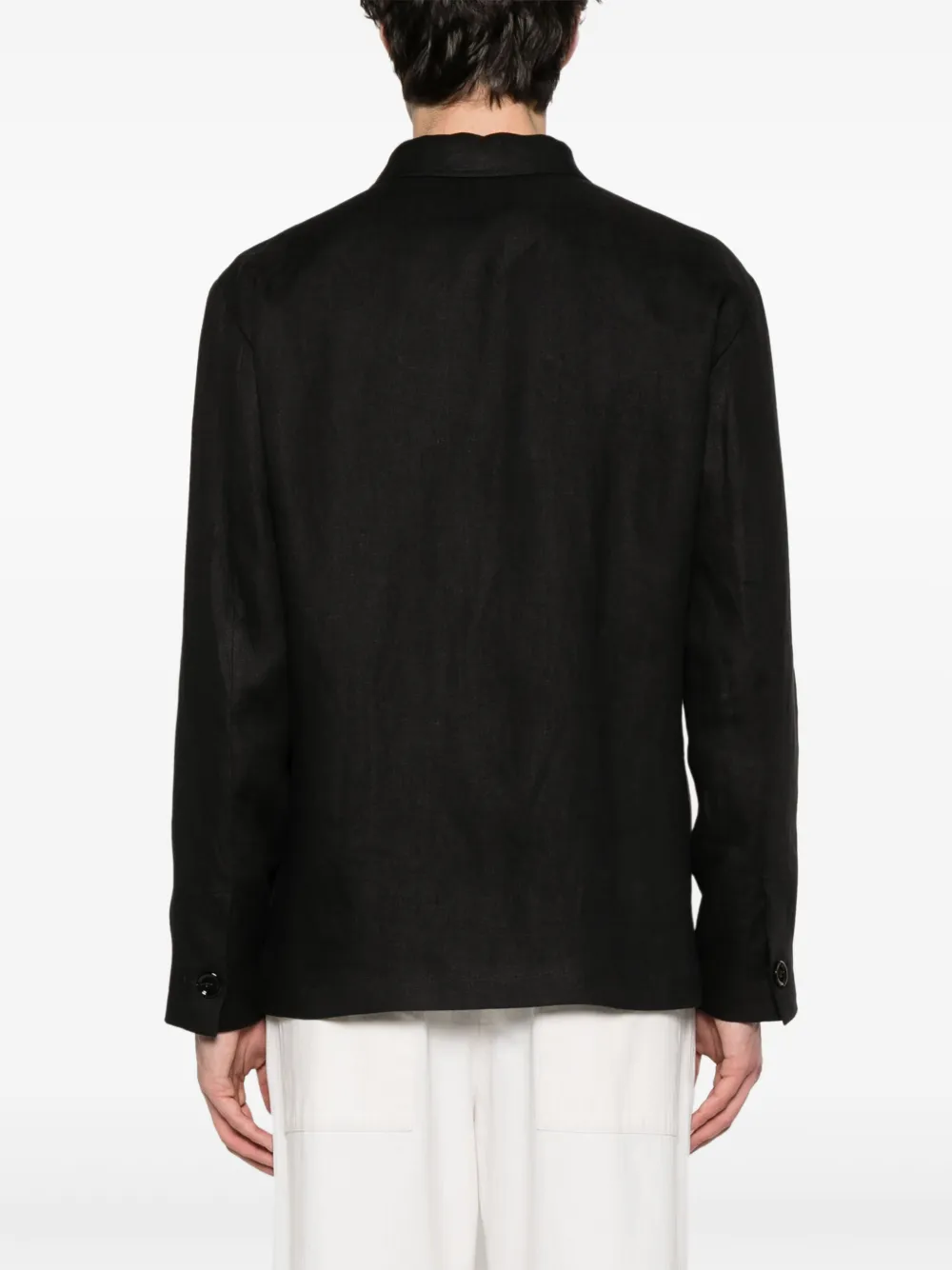 Lardini Linnen shirtjack Zwart