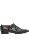 Santoni leather monk shoes - Black