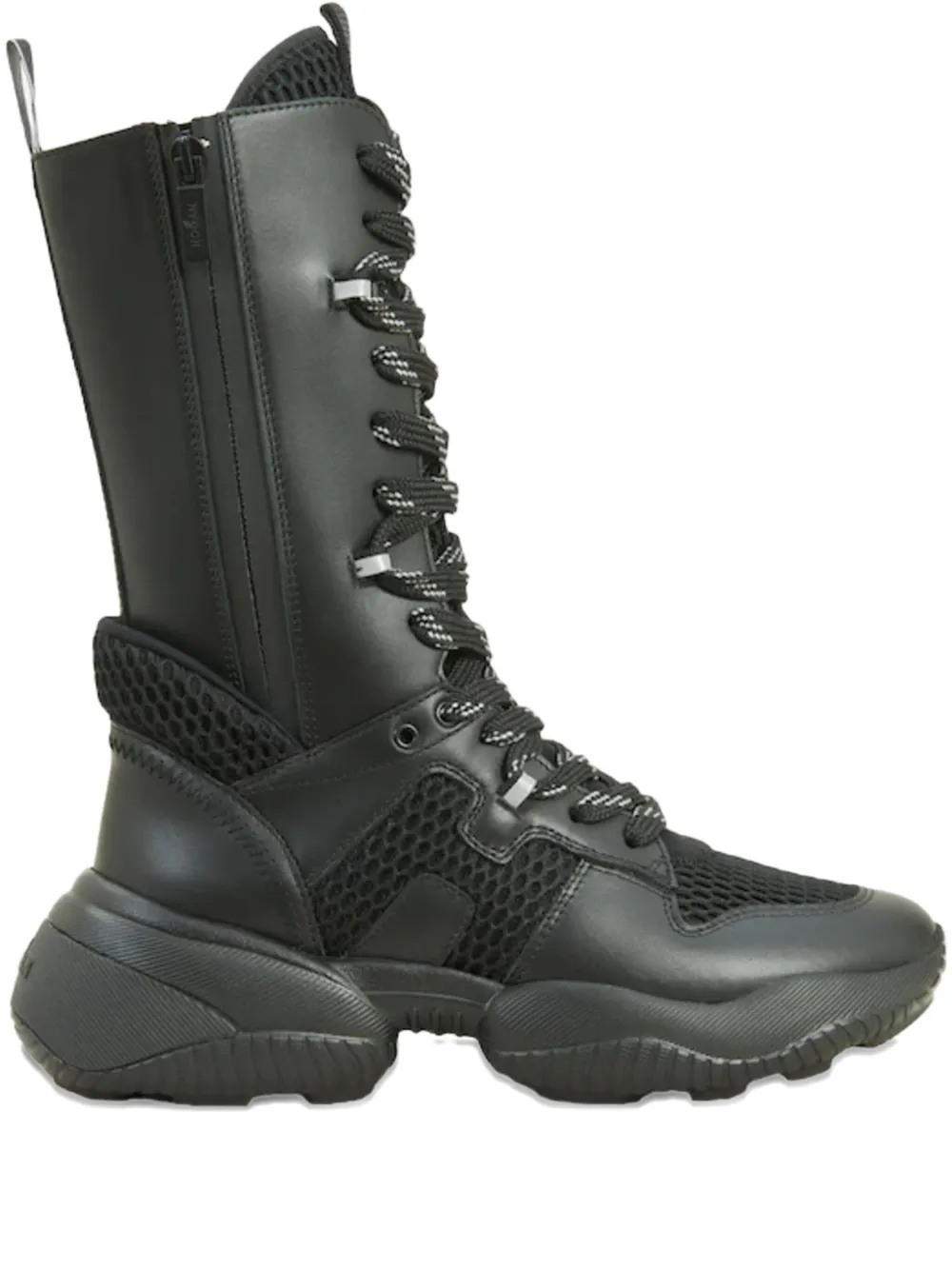 Hogan Interaction leather boots Black