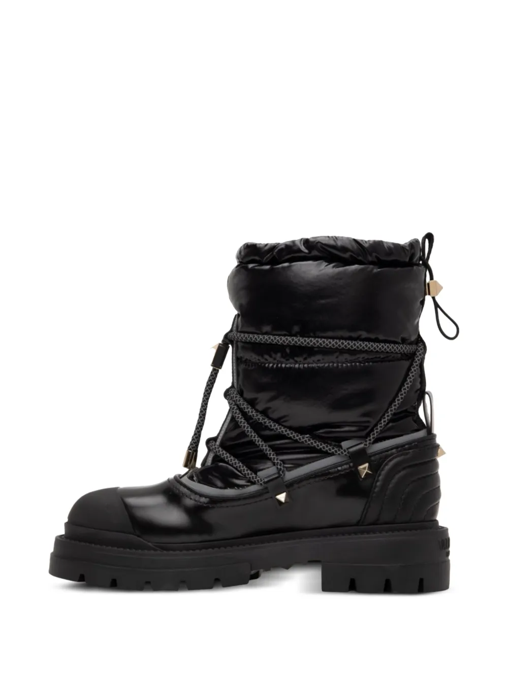 Valentino Garavani leather combat boots Black