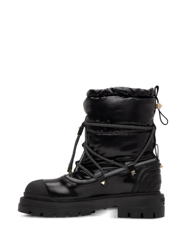 Valentino Garavani レザー コンバットブーツ | ブラック | FARFETCH JP